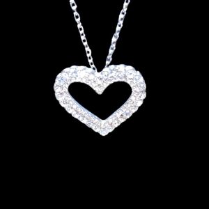 Cubic Zirconia Heart Antique Vintage Necklace